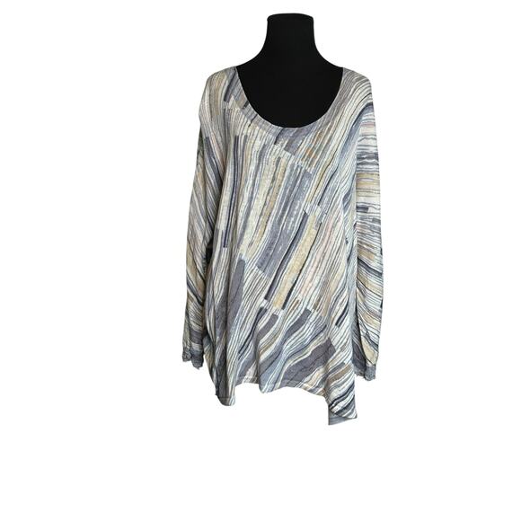 Nic + Zoe blue stripes lightweight tunic sweater size 3X - Picture 8 of 15